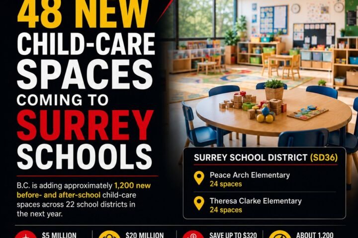 48 New Before and After School Child Care Spaces Coming to Surrey Schools
