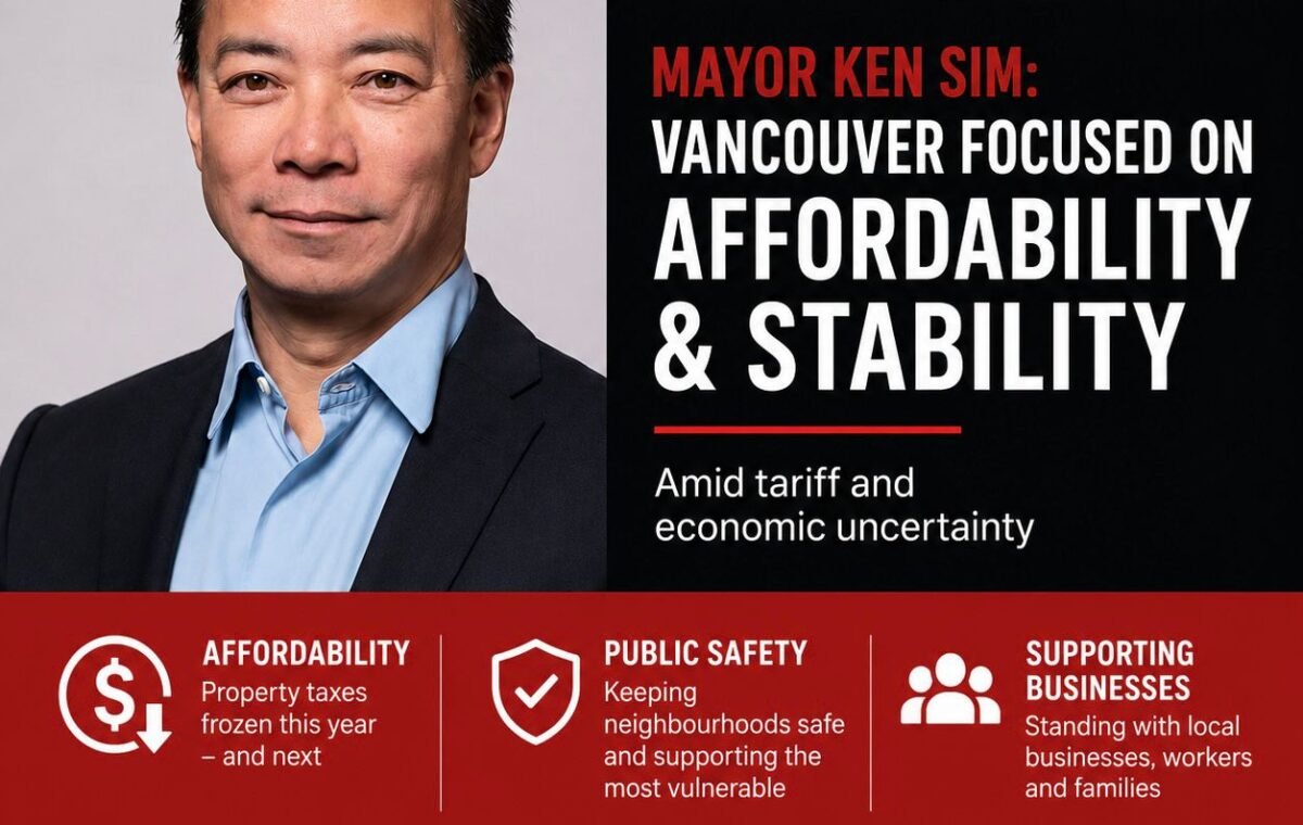 Mayor Ken Sim Says Vancouver Will Focus on Affordability and Stability Amid Economic Uncertainty